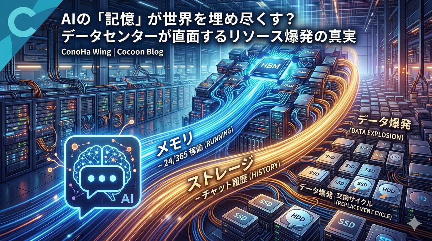 AIの「記憶」が世界を埋め尽くす？データセンターが直面する、目に見えないリソース爆発の真実